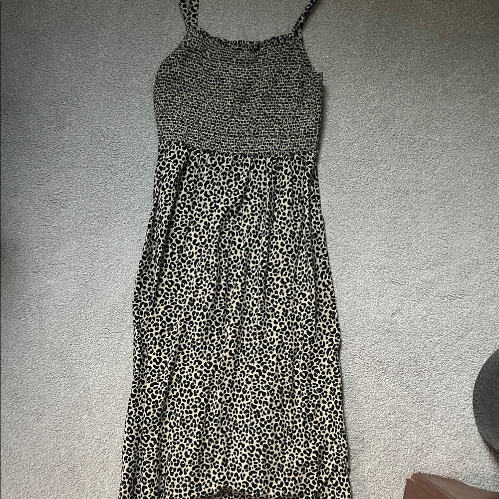 Old Navy Black and Tan Midi Dress